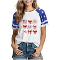 thumbnail image 1 of Womens American Flag T Shirt 4th of July Shirts Raglan Short Sleeve Patriotic Tee Tops, 1 of 3