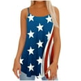 thumbnail image 1 of Womens American Flag Tank Tops Sleeveless Spaghetti Straps Flowy Shirts Casual Summer 4th of July Retro Blouses, 1 of 4