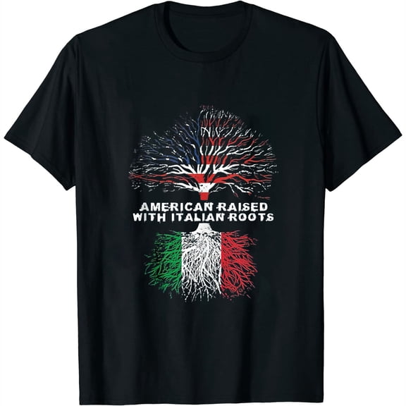 Womens American Raised with Italian Roots Italy T Shirts