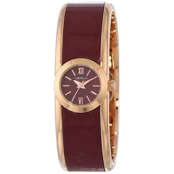 Womens Analog Stainless Watch - Two-tone Bracelet - Red Dial - 44L148