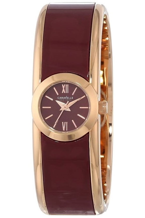 Womens Analog Stainless Watch - Two-tone Bracelet - Red Dial - 44L148