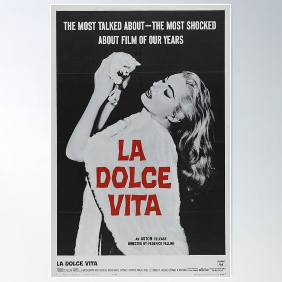 Womens And Girl La Dolce Vita Poster Wall Art, Modern Wall Decor For Living Room Bedroom, 8x12 UNFRAMED