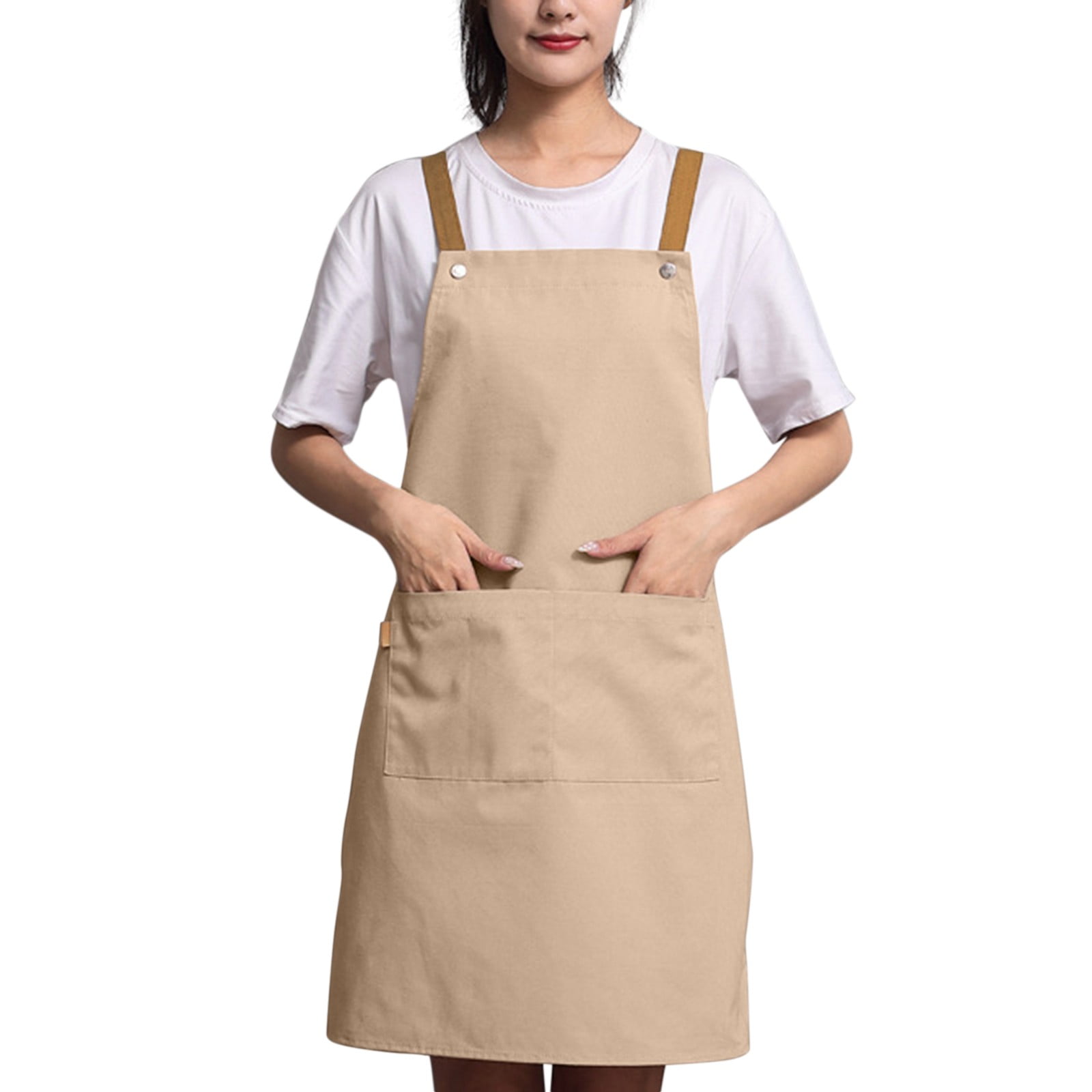 Womens And Men Adjustable Button Apron Dress With 2 Pockets For Kitchen  Cooking Gardening Painting Baking Restaurant BBQ