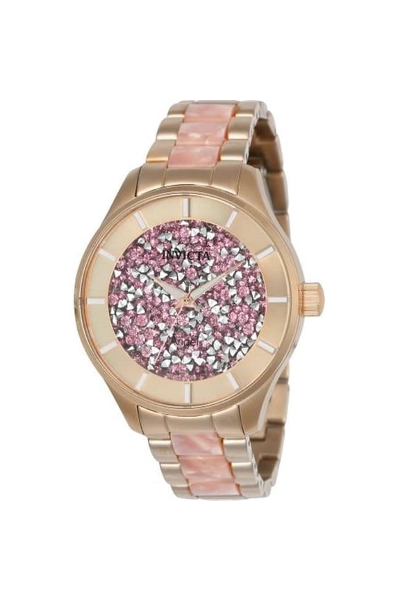 Womens Angel Quartz 3 Hand Pink Dial Watch