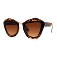 thumbnail image 1 of Womens Angry Eyebrow Line Exposed Lens Cat Eye Sunglasses Tortoise Brown, 1 of 4
