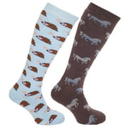 Womens Animal Design Welly Socks (2 Pairs)