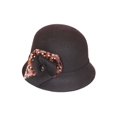 thumbnail image 1 of Womens Animal Print Cloche Cap - Black, 1 of 1