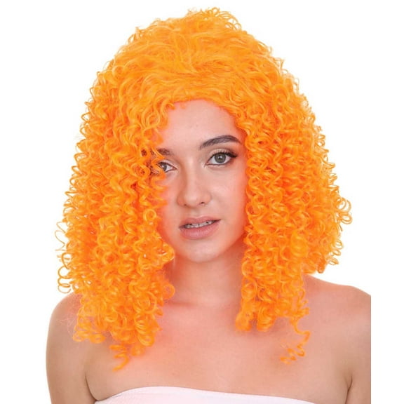 Womens Animation Orange Curly Wig | Orange TV/Movie Wigs | Premium Breathable Capless Cap