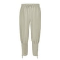 thumbnail image 1 of Womens Ankle Banded Pants Medieval Viking Pirate Cosplay Pants Holiday Party Renaissance Trousers for Adult, 1 of 6