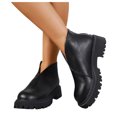 thumbnail image 1 of Womens Ankle Boots Platform V Cut Slip on Chelsea Booties Chunky Low Heel Dressy Western Walking Boots, 1 of 8