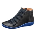 thumbnail image 1 of Womens Ankle Boots Women Boots Ankle Ankle Boots for Women 2025 Arch Support Fashion No Heel Lace Up Side Zipper Retro Booties Fall Spring Winter, 1 of 9