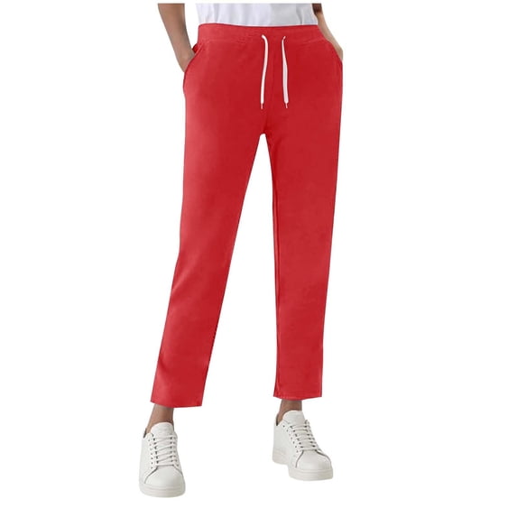 Womens Ankle Dress Yoga Pants Pull On Drawstring Elastic Waist Stretchy Casual Work Trousers Travel Pant