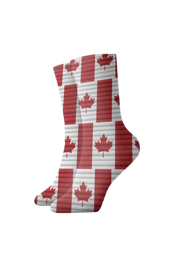 Womens Ankle Quarter Socks Art Canadian Flag Mens Printed Crew Socks