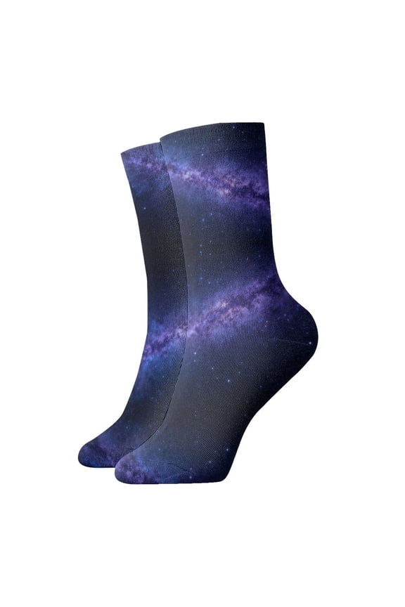 Womens Ankle Quarter Socks Cosmic-Starry-Sky Pattern Mens Printed Crew Socks