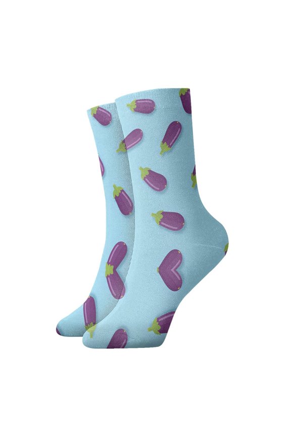 Womens Ankle Quarter Socks Eggplant Purple Mens Printed Crew Socks