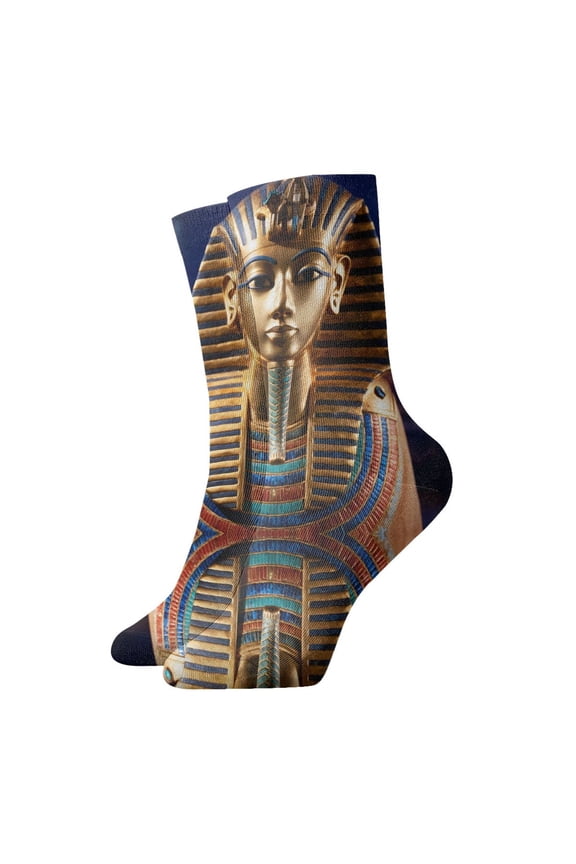 Womens Ankle Quarter Socks Egyptian King African Mens Printed Crew Socks