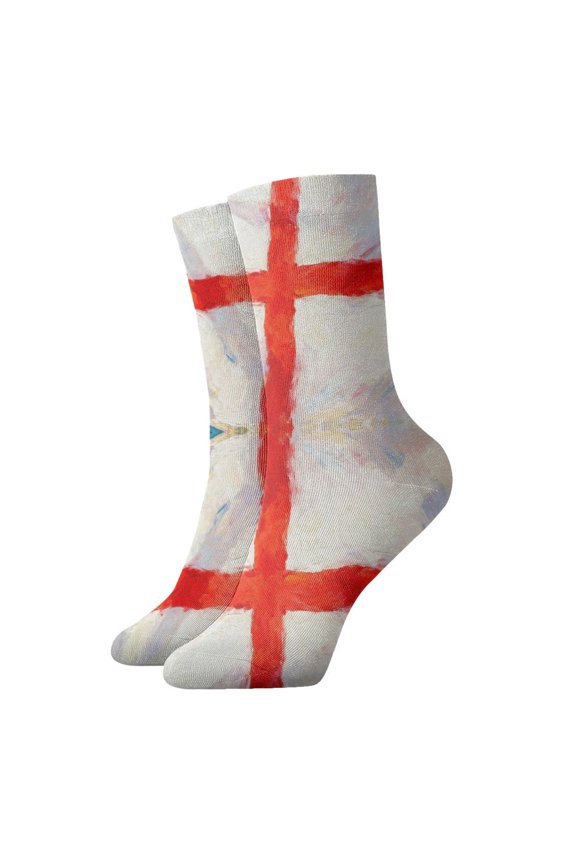 Womens Ankle Quarter Socks England Mens Printed Crew Socks