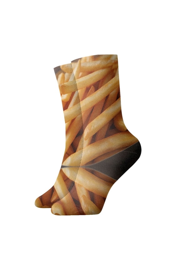 Womens Ankle Quarter Socks French Fries Mens Printed Crew Socks