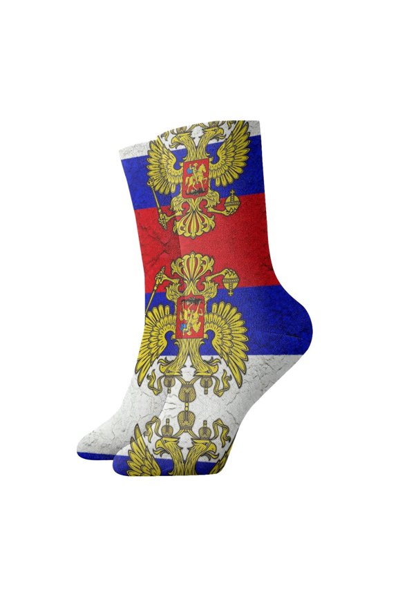 Womens Ankle Quarter Socks Retro Russian Flag Mens Printed Crew Socks