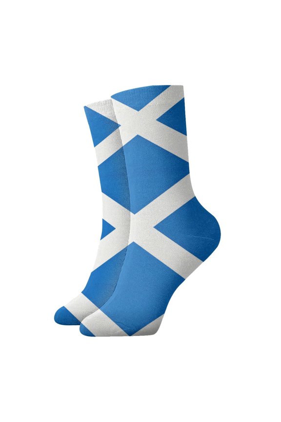 Womens Ankle Quarter Socks Scottish Flag Mens Printed Crew Socks