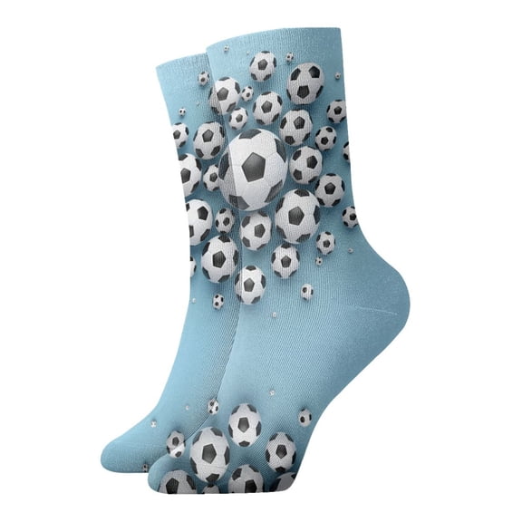 Womens Ankle Quarter Socks Soccer-Football Pattern Mens Printed Crew Socks