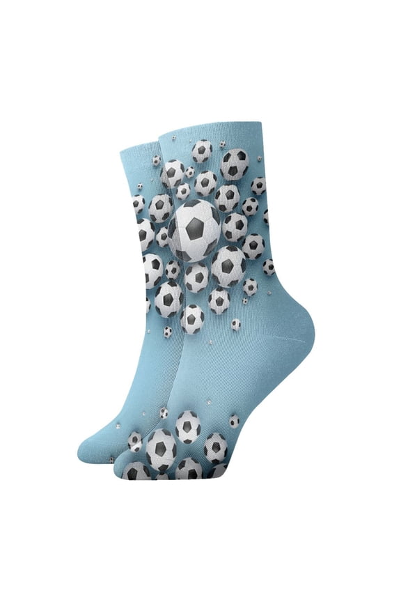 Womens Ankle Quarter Socks Soccer-Football Pattern Mens Printed Crew Socks