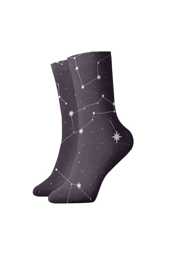 Womens Ankle Quarter Socks Universe Constellation Mens Printed Crew Socks