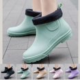 thumbnail image 1 of Womens Ankle Rain Boots Waterproof Anti-Slip Rainboots Cotton Lining Garden Boots Keep Warm Work Fishing Boots For Outdoor, 1 of 5