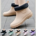thumbnail image 1 of Womens Ankle Rain Boots Waterproof Anti-Slip Rainboots Cotton Lining Garden Boots Keep Warm Work Fishing Boots For Outdoor, 1 of 5