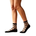 thumbnail image 1 of Womens Ankle Sheer Mesh Socks Transparent Embroidered Lace Sock Spring Summer Fashion Thin Floral See Through Socks Black 3 Free Size, 1 of 1