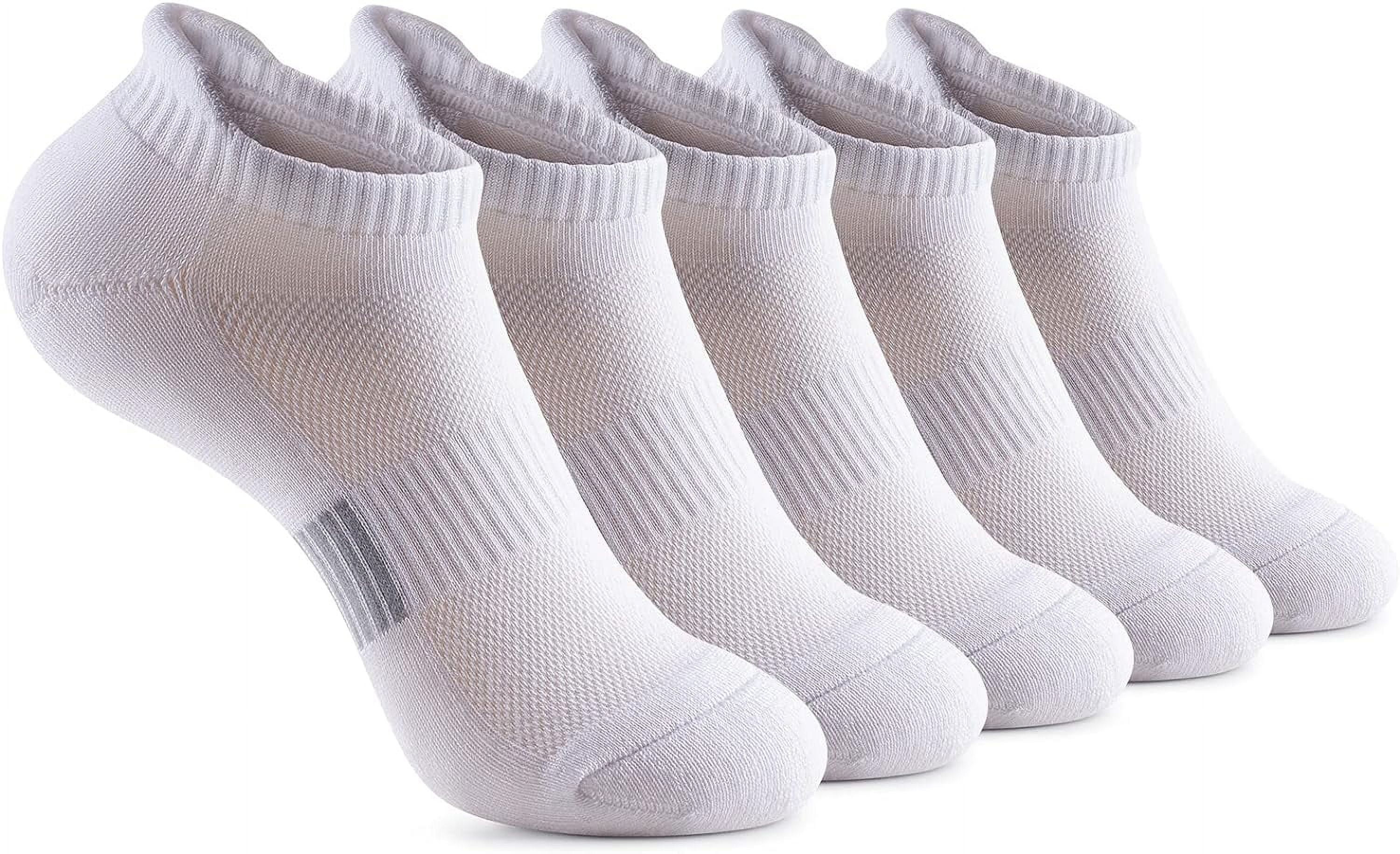 Womens Ankle Socks 5 Pairs Cushioned Running Athletic No Show Socks With Tab
