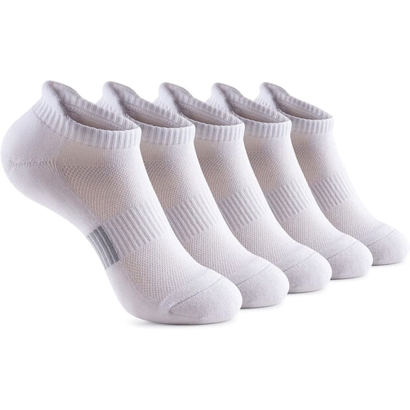 Womens Ankle Socks 5 Pairs Cushioned Running Athletic No Show Socks With Tab