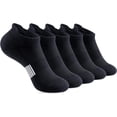 thumbnail image 1 of Womens Ankle Socks 5 Pairs Cushioned Running Athletic No Show Socks With Tab, 1 of 5