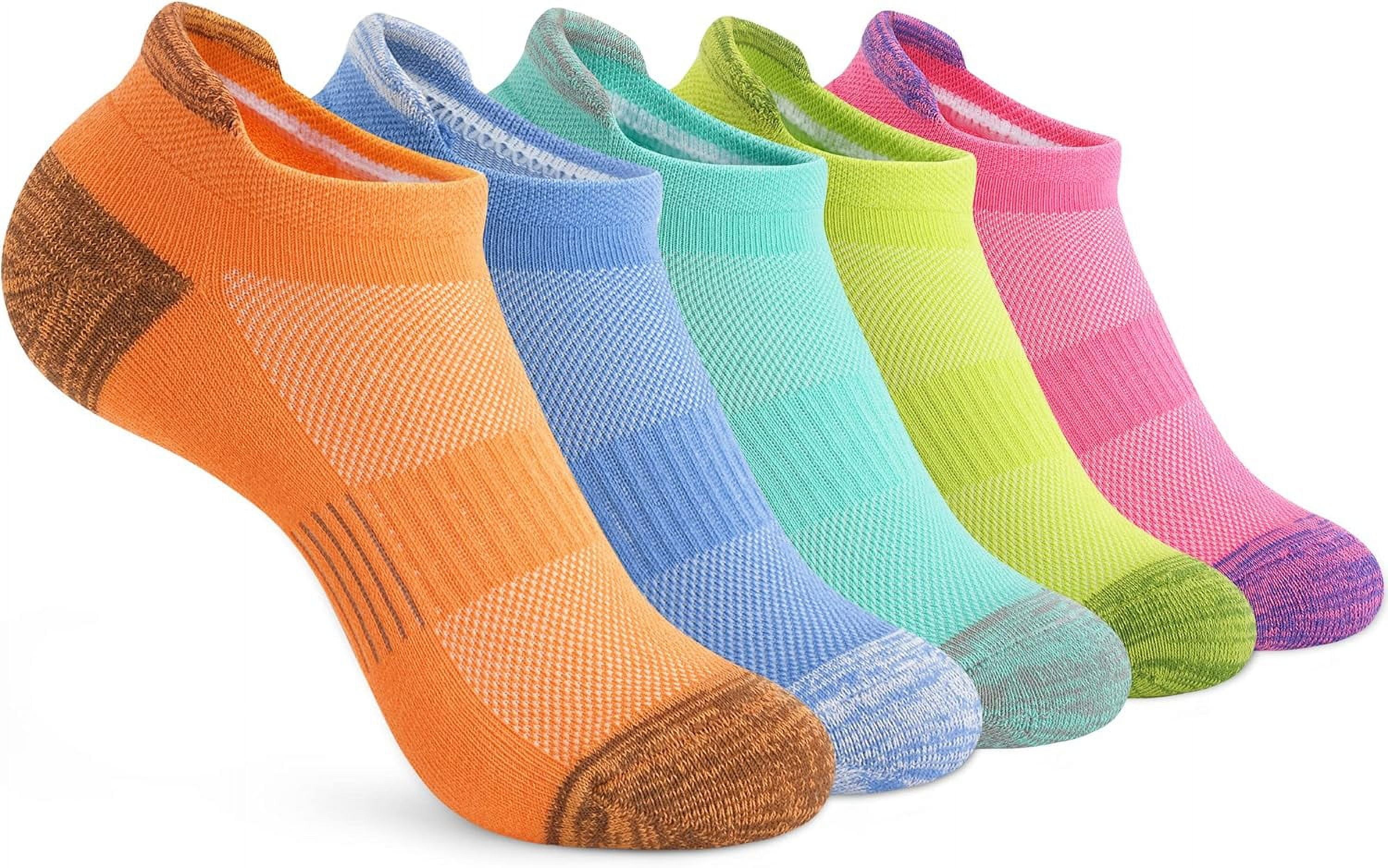 Womens Ankle Socks 5 Pairs Cushioned Running Athletic No Show Socks With Tab