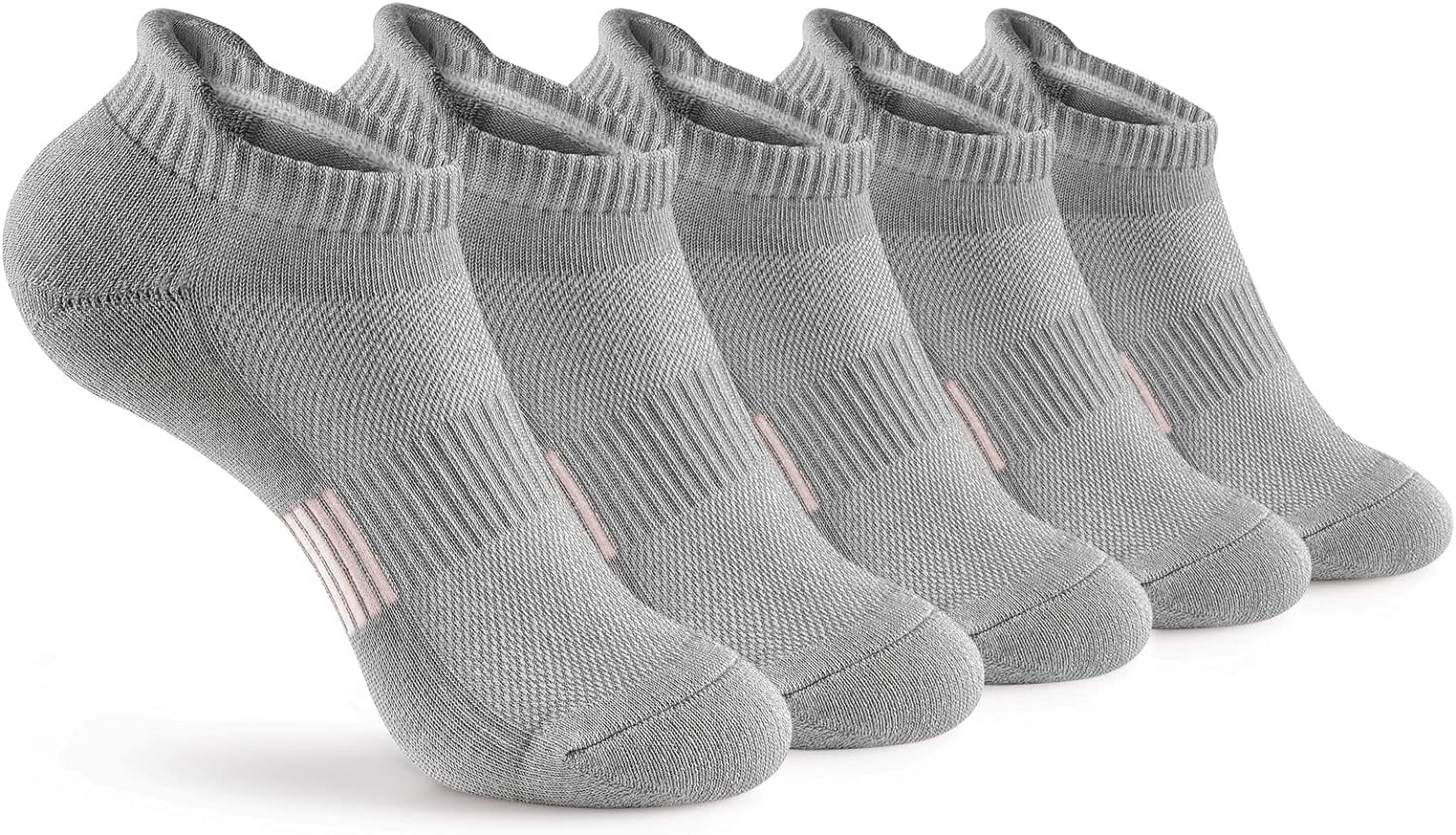 Womens Ankle Socks 5 Pairs Cushioned Running Athletic No Show Socks With Tab