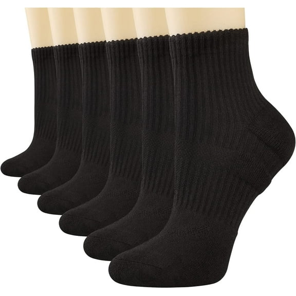 Womens Ankle Socks Athletic Running Cotton Quarter Socks for Women 6 Pairs