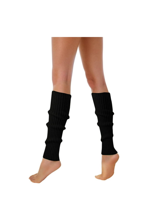 Womens Ankle Socks Leg Warmers Neon Ribbed Leg Socks Stylish Wool Knitted Sock Sleeves Black Womens Socks One Size