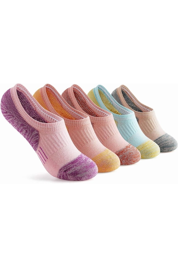 Womens Ankle Socks, Low Cut Cushioned No Show Athletic Size 8-10 Socks for Women, 6 Pairs