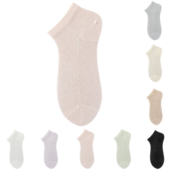 Womens Ankle Socks - Ultra Thin Breathable Cotton Socks - Dry Fit Running Low Cut Ankle Socks Mesh Athletic Socks,Light pink