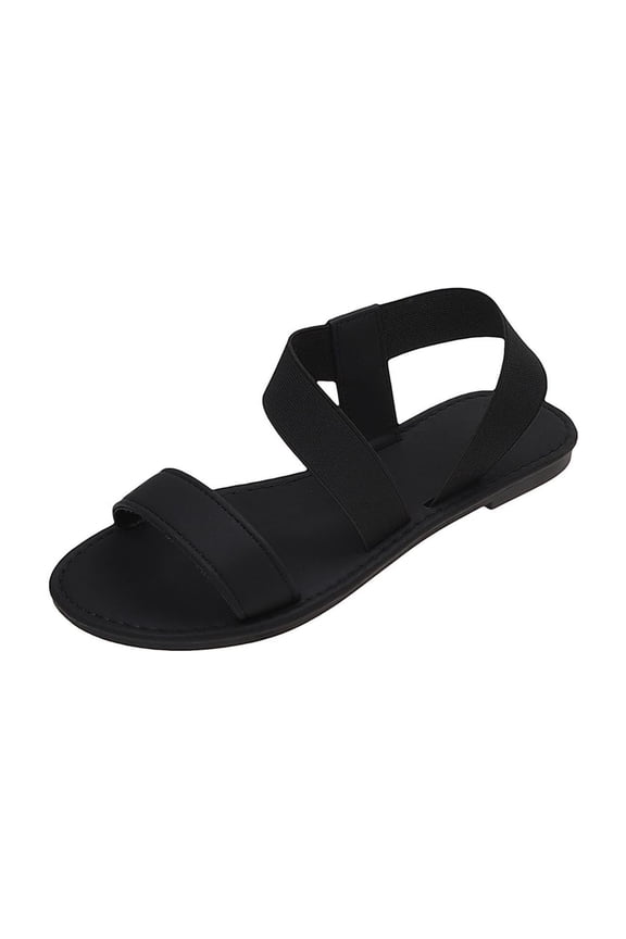 Womens Ankle Strap Flat Sandals Dressy Summer Beach Sandals for Women 2026 Open Toe Stretchy Comfortable Sandals