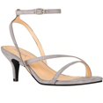 thumbnail image 1 of Womens Ankle Strap Sandal Heels Low Kitten Heel Square Toe Strappy Heeled Sandals, 1 of 4