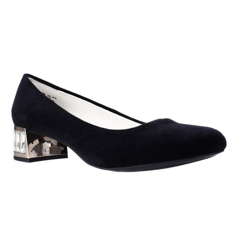 Womens Anne Klein Haedyn Jeweled Block Heel Pumps Black