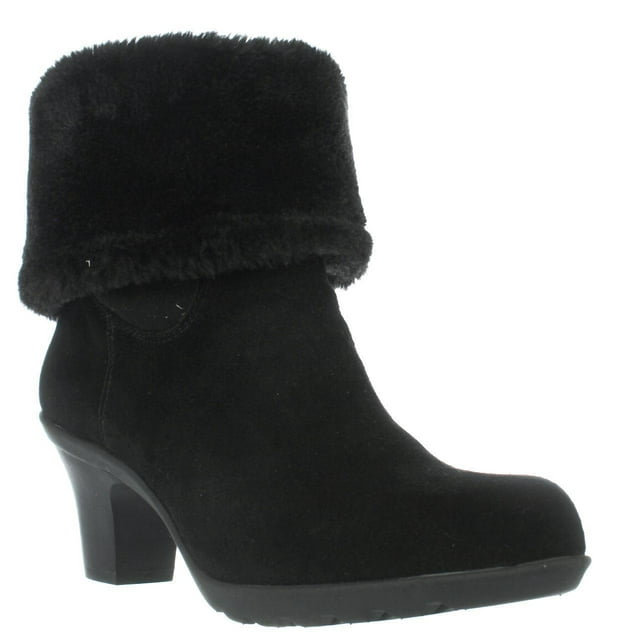 Womens Anne Klein Heward Cuffed Ankle Winter Boots, Black/Black ...
