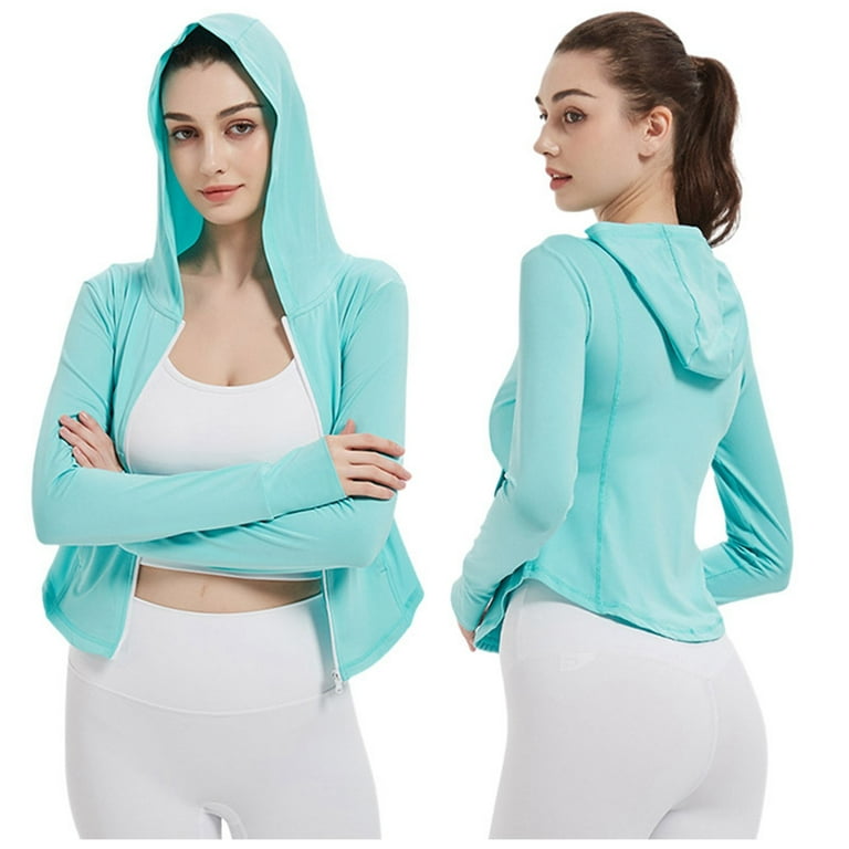 Womens Anoraks Athletic Jackets Workout Jacket Full Zip Up Running Gym Yoga Sports Tops with Pockets