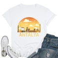 thumbnail image 1 of Womens Antalya Skyline Turkey Traveling T-Shirt White 2X-Large, 1 of 5
