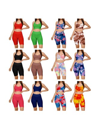 SHEINNeu Solid Sports Bra & Biker Shorts Set