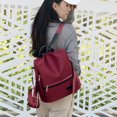 thumbnail image 1 of Womens Anti-Theft Convertible Travel Backpack Purse | One Shoulder or Two Strap | Fashion Cloth Bag, Red, 28x28x13.5cm | Lightweight Large Capacity, Back Zipper Pocket, 1 of 6