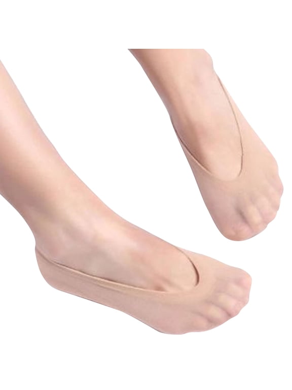 Womens Antiskid Liner Socks Ultra-Thin Breathable No Show Ped Low Cut Antiskid Bottom Socks 10 Pairs Skin Friendly Lightweight