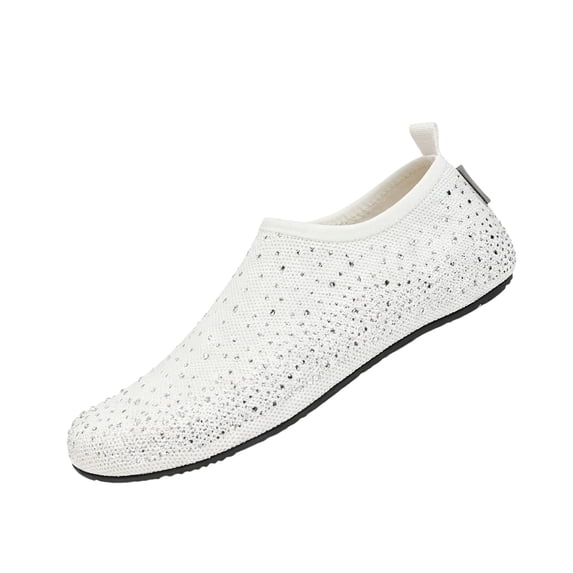 Womens Aqua Socks Barefoot Water Shoes Rhinestone Decoration Breathable Beach Swim Yoga Socks Shoes With Non-Slip Sole,42