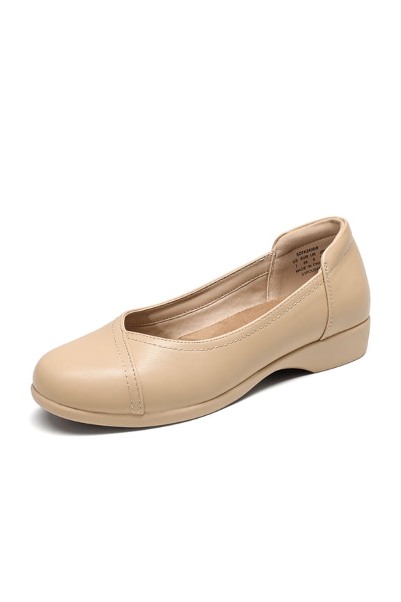 Womens Arch Support Ballet Flats Round Toe Work Slip On Dress Shoes